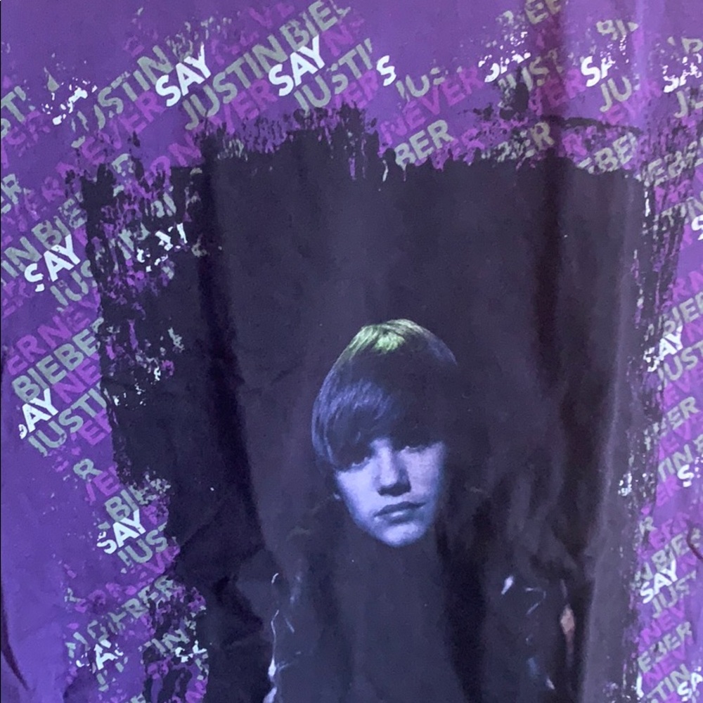 Justin Bieber Never Say Never Purple Tee - Picture 2 of 4